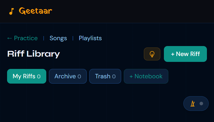 The Riff Studio notebook and tab editor