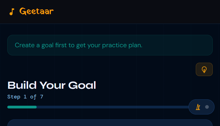 The guided goal wizard that builds a personalised practice roadmap